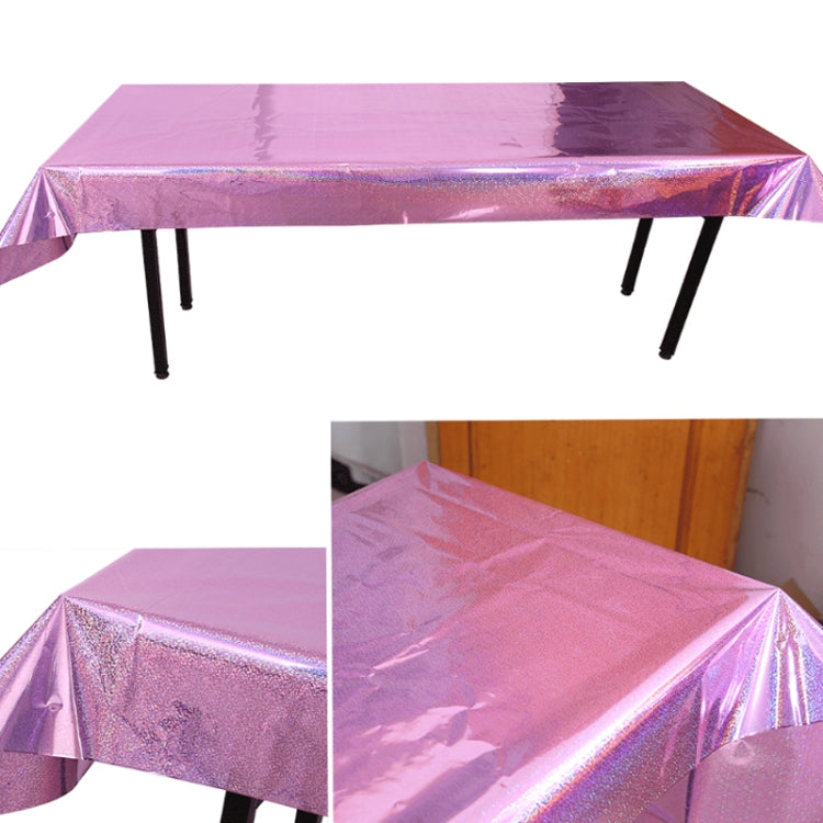 Tovaglia laser per feste di compleanno Forniture per decorazioni di nozze, Foil Laser  Pink, Foil Laser Red, Foil Laser Light Blue, Foil Laser Rose Gold, Foil Laser Gold, Foil Laser Dark Blu, Foil Laser Purple, Foil Laser Silver, Foil Laser Rose Red