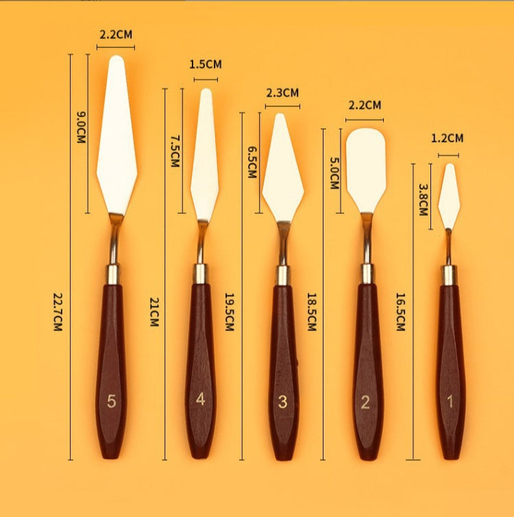 Coltello per pittura a guazzo per pittura acrilica, 10 PCS Plastic Handle 1, 10 PCS Plastic Handle 2, 10 PCS Plastic Handle 3, 10 PCS Plastic Handle 4, 10 PCS Plastic Handle 5, 1 Sets/5PCS Plastic Handle, 10 PCS Wooden Handle 1, 10 PCS Wooden Handle 2 ...