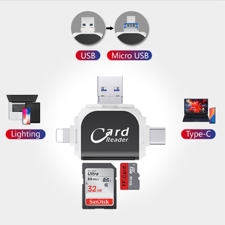 Lettore schede 4 in 1 USB 2.0 Micro USB Type-C
