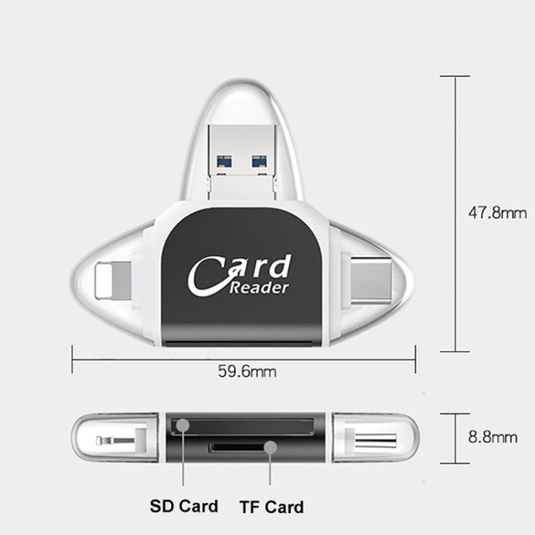 Lettore schede 4 in 1 USB 2.0 Micro USB Type-C