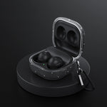 Custodia protettiva in polvere flash TPU per auricolari Bluetooth per Samsung Galaxy Buds2/Pro/Live, Glitter Transparent, Glitter Black