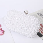 Borsa da sera perla Borsa a tracolla da donna con chiusura a faccia morbida Borsa a tracolla piccola quadrata, White, Beige