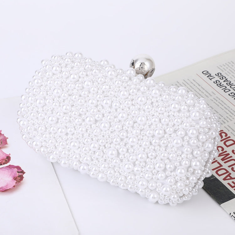 Borsa da sera perla Borsa a tracolla da donna con chiusura a faccia morbida Borsa a tracolla piccola quadrata, White, Beige