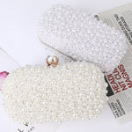 Borsa da sera perla Borsa a tracolla da donna con chiusura a faccia morbida Borsa a tracolla piccola quadrata, White, Beige