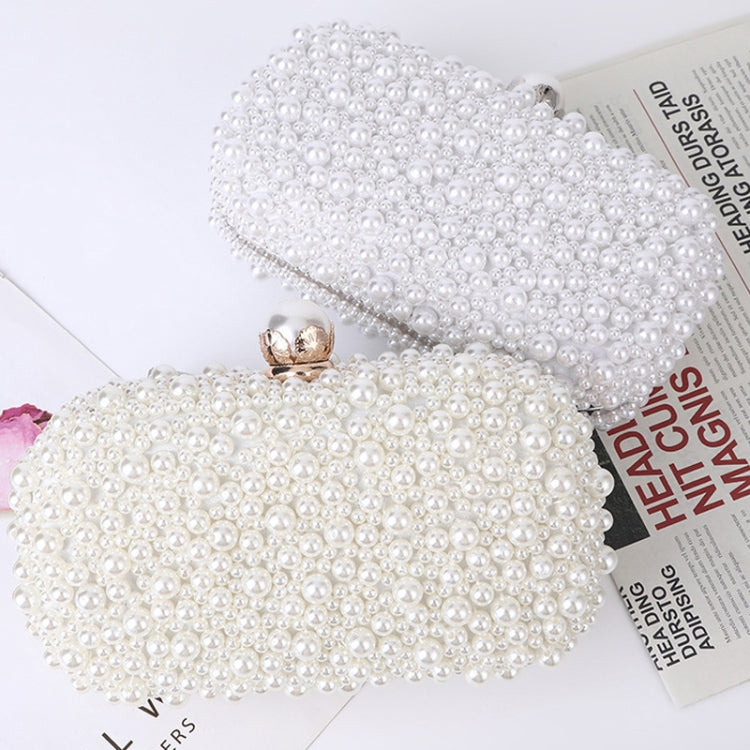 Borsa da sera perla Borsa a tracolla da donna con chiusura a faccia morbida Borsa a tracolla piccola quadrata, White, Beige