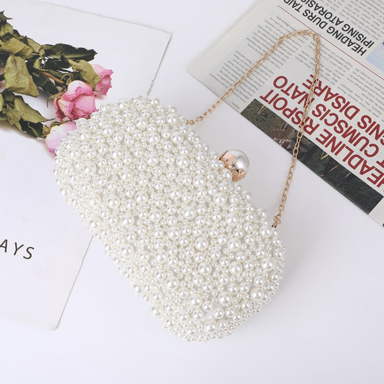 Borsa da sera perla Borsa a tracolla da donna con chiusura a faccia morbida Borsa a tracolla piccola quadrata, White, Beige