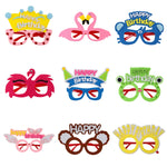 2 PZ Occhiali divertenti Festa di compleanno Decorazione per cartoni animati Puntelli per foto, forma:, Happy Birthday Dot, Pink Firebird, Blue Bear, Rose Red Firebird, Blue Letters, Frog, Angel Wings, Brown Bears, Yellow Letters, Pink Letters         ...