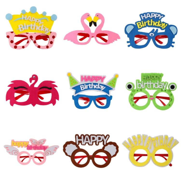 2 PZ Occhiali divertenti Festa di compleanno Decorazione per cartoni animati Puntelli per foto, forma:, Happy Birthday Dot, Pink Firebird, Blue Bear, Rose Red Firebird, Blue Letters, Frog, Angel Wings, Brown Bears, Yellow Letters, Pink Letters         ...