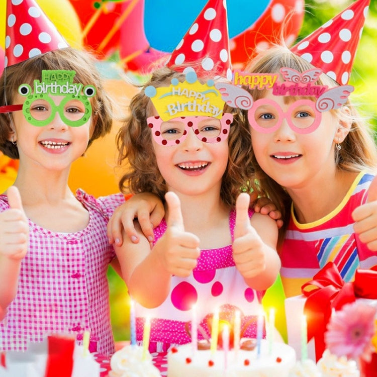 2 PZ Occhiali divertenti Festa di compleanno Decorazione per cartoni animati Puntelli per foto, forma:, Happy Birthday Dot, Pink Firebird, Blue Bear, Rose Red Firebird, Blue Letters, Frog, Angel Wings, Brown Bears, Yellow Letters, Pink Letters         ...