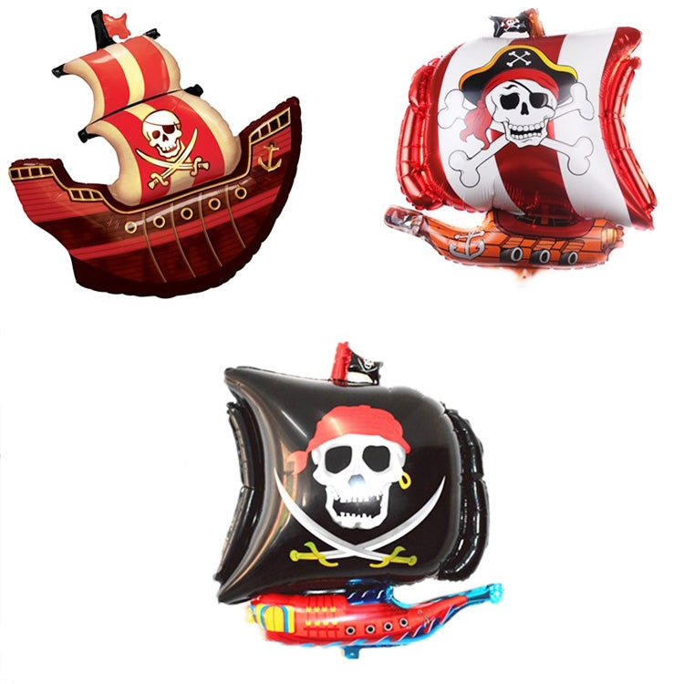 Palloncino per nave pirata 5 pezzi Palloncino per film in alluminio di Halloween, Black, Red, Red Black