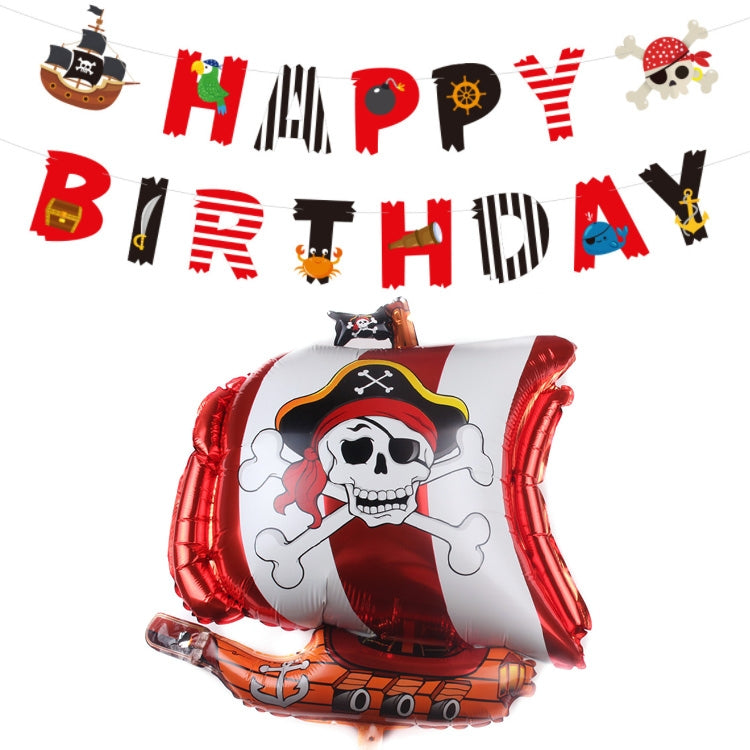 Palloncino per nave pirata 5 pezzi Palloncino per film in alluminio di Halloween, Black, Red, Red Black