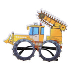 3 pezzi per feste di compleanno per bambini, occhiali divertenti per foto, Logging Truck, Forklift, Tanker Truck, Small Crane, Bulldozer, Engineering Cap, Expel Soil Machine, Dump Truck, Excavator, Grinder, Screw Machine, Crane, Bus, Red Excavator     ...