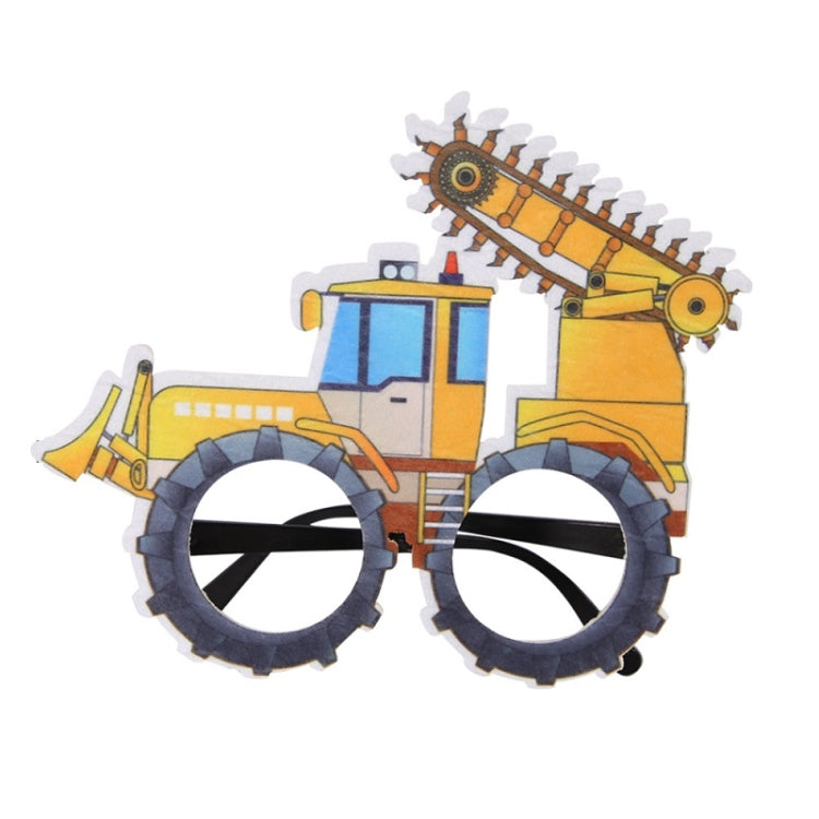 3 pezzi per feste di compleanno per bambini, occhiali divertenti per foto, Logging Truck, Forklift, Tanker Truck, Small Crane, Bulldozer, Engineering Cap, Expel Soil Machine, Dump Truck, Excavator, Grinder, Screw Machine, Crane, Bus, Red Excavator     ...