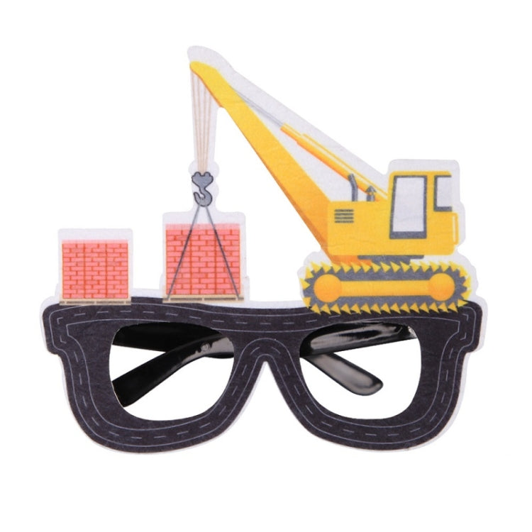 3 pezzi per feste di compleanno per bambini, occhiali divertenti per foto, Logging Truck, Forklift, Tanker Truck, Small Crane, Bulldozer, Engineering Cap, Expel Soil Machine, Dump Truck, Excavator, Grinder, Screw Machine, Crane, Bus, Red Excavator     ...