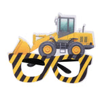 3 pezzi per feste di compleanno per bambini, occhiali divertenti per foto, Logging Truck, Forklift, Tanker Truck, Small Crane, Bulldozer, Engineering Cap, Expel Soil Machine, Dump Truck, Excavator, Grinder, Screw Machine, Crane, Bus, Red Excavator     ...