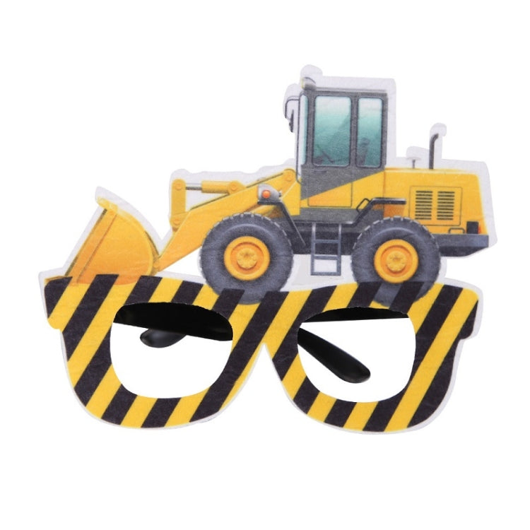 3 pezzi per feste di compleanno per bambini, occhiali divertenti per foto, Logging Truck, Forklift, Tanker Truck, Small Crane, Bulldozer, Engineering Cap, Expel Soil Machine, Dump Truck, Excavator, Grinder, Screw Machine, Crane, Bus, Red Excavator     ...