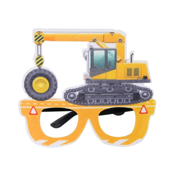 3 pezzi per feste di compleanno per bambini, occhiali divertenti per foto, Logging Truck, Forklift, Tanker Truck, Small Crane, Bulldozer, Engineering Cap, Expel Soil Machine, Dump Truck, Excavator, Grinder, Screw Machine, Crane, Bus, Red Excavator     ...