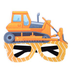3 pezzi per feste di compleanno per bambini, occhiali divertenti per foto, Logging Truck, Forklift, Tanker Truck, Small Crane, Bulldozer, Engineering Cap, Expel Soil Machine, Dump Truck, Excavator, Grinder, Screw Machine, Crane, Bus, Red Excavator     ...