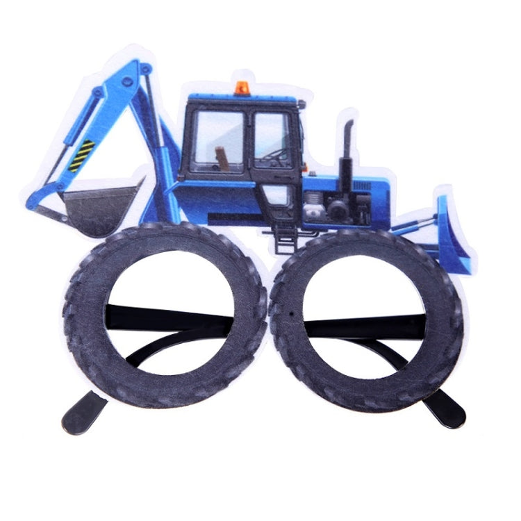 3 pezzi per feste di compleanno per bambini, occhiali divertenti per foto, Logging Truck, Forklift, Tanker Truck, Small Crane, Bulldozer, Engineering Cap, Expel Soil Machine, Dump Truck, Excavator, Grinder, Screw Machine, Crane, Bus, Red Excavator     ...