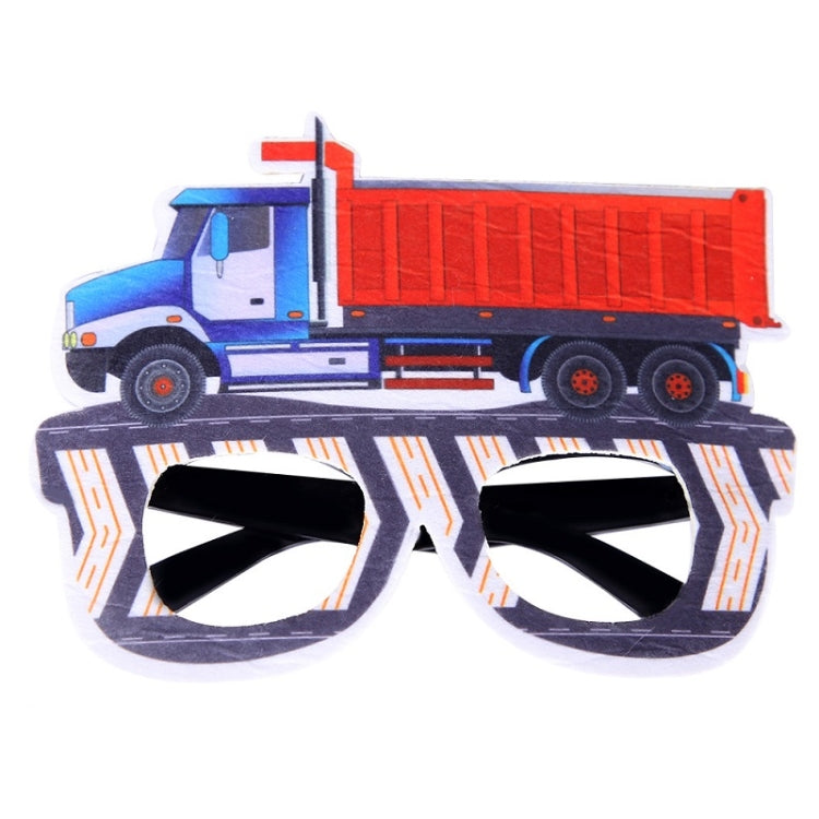 3 pezzi per feste di compleanno per bambini, occhiali divertenti per foto, Logging Truck, Forklift, Tanker Truck, Small Crane, Bulldozer, Engineering Cap, Expel Soil Machine, Dump Truck, Excavator, Grinder, Screw Machine, Crane, Bus, Red Excavator     ...