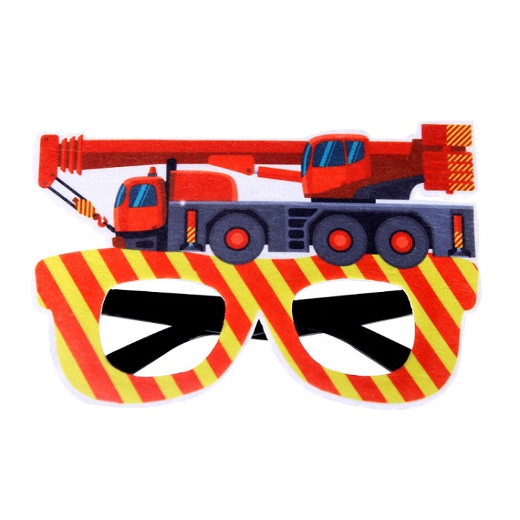 3 pezzi per feste di compleanno per bambini, occhiali divertenti per foto, Logging Truck, Forklift, Tanker Truck, Small Crane, Bulldozer, Engineering Cap, Expel Soil Machine, Dump Truck, Excavator, Grinder, Screw Machine, Crane, Bus, Red Excavator     ...