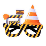 3 pezzi per feste di compleanno per bambini, occhiali divertenti per foto, Logging Truck, Forklift, Tanker Truck, Small Crane, Bulldozer, Engineering Cap, Expel Soil Machine, Dump Truck, Excavator, Grinder, Screw Machine, Crane, Bus, Red Excavator     ...