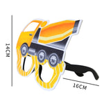 3 pezzi per feste di compleanno per bambini, occhiali divertenti per foto, Logging Truck, Forklift, Tanker Truck, Small Crane, Bulldozer, Engineering Cap, Expel Soil Machine, Dump Truck, Excavator, Grinder, Screw Machine, Crane, Bus, Red Excavator     ...