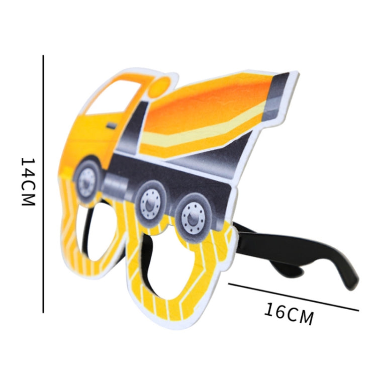 3 pezzi per feste di compleanno per bambini, occhiali divertenti per foto, Logging Truck, Forklift, Tanker Truck, Small Crane, Bulldozer, Engineering Cap, Expel Soil Machine, Dump Truck, Excavator, Grinder, Screw Machine, Crane, Bus, Red Excavator     ...