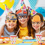 3 pezzi per feste di compleanno per bambini, occhiali divertenti per foto, Logging Truck, Forklift, Tanker Truck, Small Crane, Bulldozer, Engineering Cap, Expel Soil Machine, Dump Truck, Excavator, Grinder, Screw Machine, Crane, Bus, Red Excavator     ...