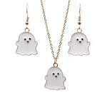 2 insiemi la collana degli orecchini del fantasma della lega dei monili di Halloween, Ghost White, Ghost Black