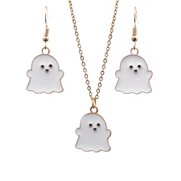 2 insiemi la collana degli orecchini del fantasma della lega dei monili di Halloween, Ghost White, Ghost Black