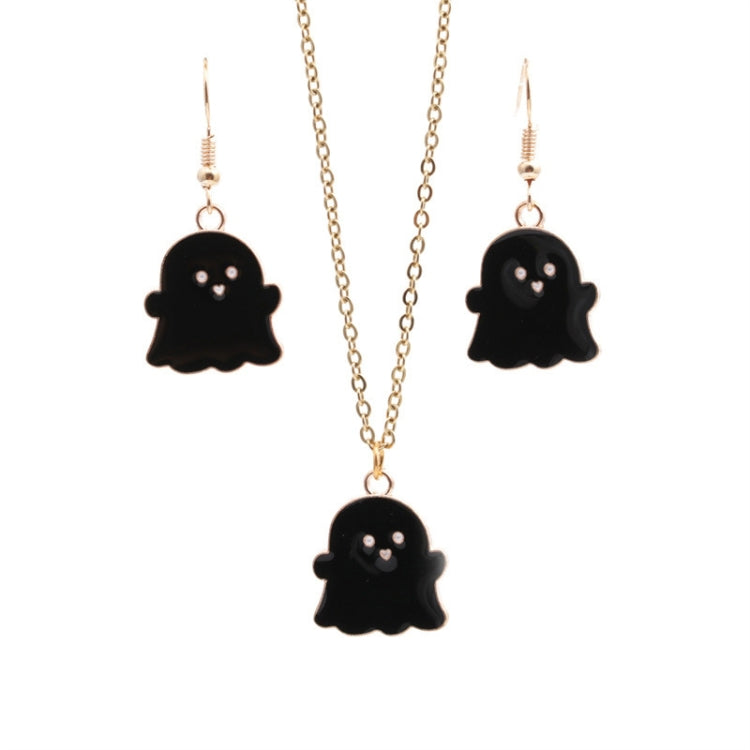 2 insiemi la collana degli orecchini del fantasma della lega dei monili di Halloween, Ghost White, Ghost Black