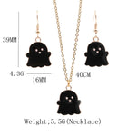 2 insiemi la collana degli orecchini del fantasma della lega dei monili di Halloween, Ghost White, Ghost Black