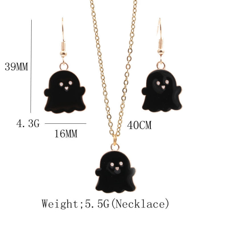 2 insiemi la collana degli orecchini del fantasma della lega dei monili di Halloween, Ghost White, Ghost Black