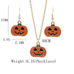 2 set di gioielli di personalità delle orecchie della collana del pendente della zucca del fantasma di Halloween, Pumpkin