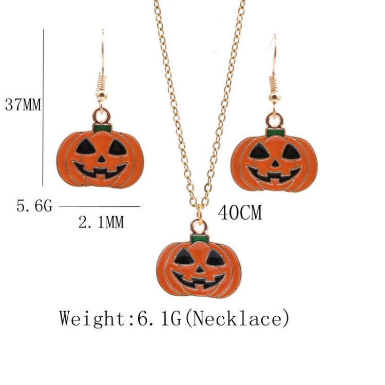 2 set di gioielli di personalità delle orecchie della collana del pendente della zucca del fantasma di Halloween, Pumpkin