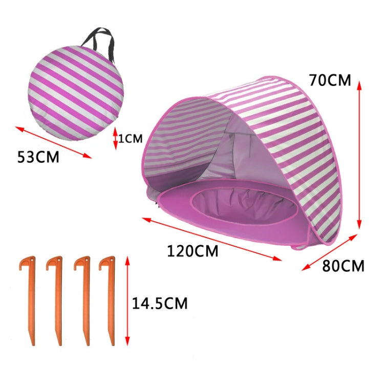 Tenda da spiaggia per bambini con parasole pieghevole portatile per piscina, Orange, Pink, Lake Green Stripe, Pink Stripe, Shark Gray, Shark Yellow, Whale Blue, Whale Pink