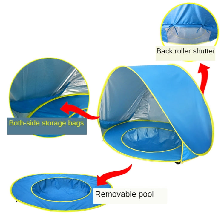 Tenda da spiaggia per bambini con parasole pieghevole portatile per piscina, Orange, Pink, Lake Green Stripe, Pink Stripe, Shark Gray, Shark Yellow, Whale Blue, Whale Pink