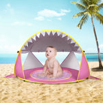 Tenda da spiaggia per bambini con parasole pieghevole portatile per piscina, Orange, Pink, Lake Green Stripe, Pink Stripe, Shark Gray, Shark Yellow, Whale Blue, Whale Pink