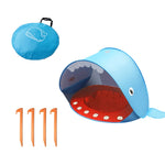 Tenda da spiaggia per bambini con parasole pieghevole portatile per piscina, Orange, Pink, Lake Green Stripe, Pink Stripe, Shark Gray, Shark Yellow, Whale Blue, Whale Pink