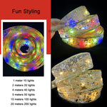 Luci a LED natalizie Luci a corda a doppio nastro abbronzanti, 1m, 2m, 4m, 5m