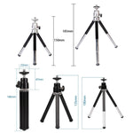 2PCS Supporto per telefono per proiettore Mini treppiede telescopico portatile da tavolo in metallo, stile:, 2 Sections (Black), 2 Sections (Silver), 3 Sections (Black), 3 Sections (Silver)