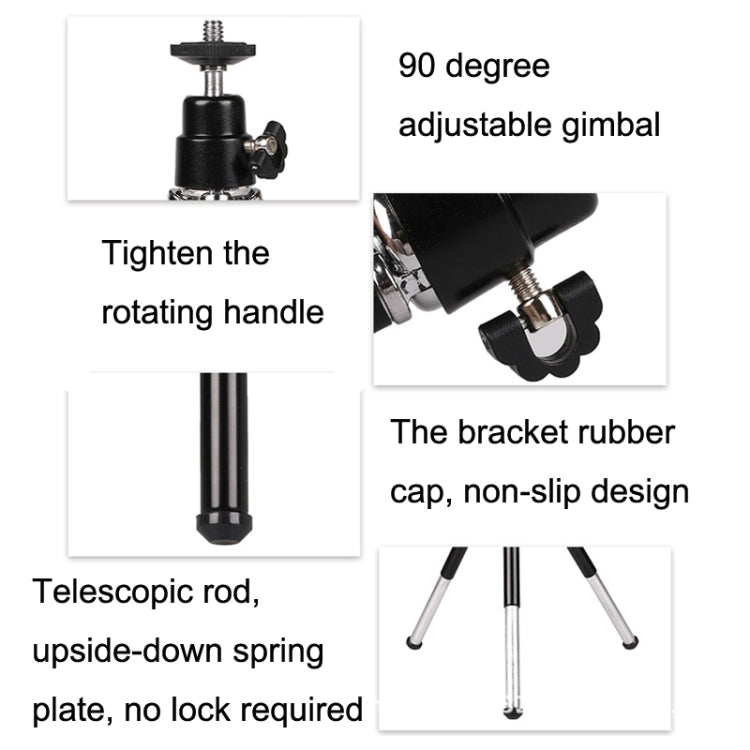 2PCS Supporto per telefono per proiettore Mini treppiede telescopico portatile da tavolo in metallo, stile:, 2 Sections (Black), 2 Sections (Silver), 3 Sections (Black), 3 Sections (Silver)