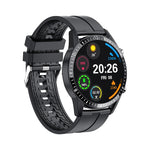 I9 Orologio da 1,3 pollici per il monitoraggio della frequenza cardiaca/pressione sanguigna/ossigeno nel sangue, Black, Red, Orange, Green, Black Leather, Brown Leather, Black Steel, Silver Steel