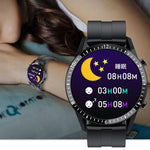 I9 Orologio da 1,3 pollici per il monitoraggio della frequenza cardiaca/pressione sanguigna/ossigeno nel sangue, Black, Red, Orange, Green, Black Leather, Brown Leather, Black Steel, Silver Steel
