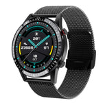 I9 Orologio da 1,3 pollici per il monitoraggio della frequenza cardiaca/pressione sanguigna/ossigeno nel sangue, Black, Red, Orange, Green, Black Leather, Brown Leather, Black Steel, Silver Steel