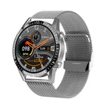 I9 Orologio da 1,3 pollici per il monitoraggio della frequenza cardiaca/pressione sanguigna/ossigeno nel sangue, Black, Red, Orange, Green, Black Leather, Brown Leather, Black Steel, Silver Steel
