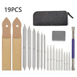 19 in 1 Blending Smudge Stump Stick Tortillon Sketch Art Drawing Carbone Sketching Tool Pen, 19 In 1