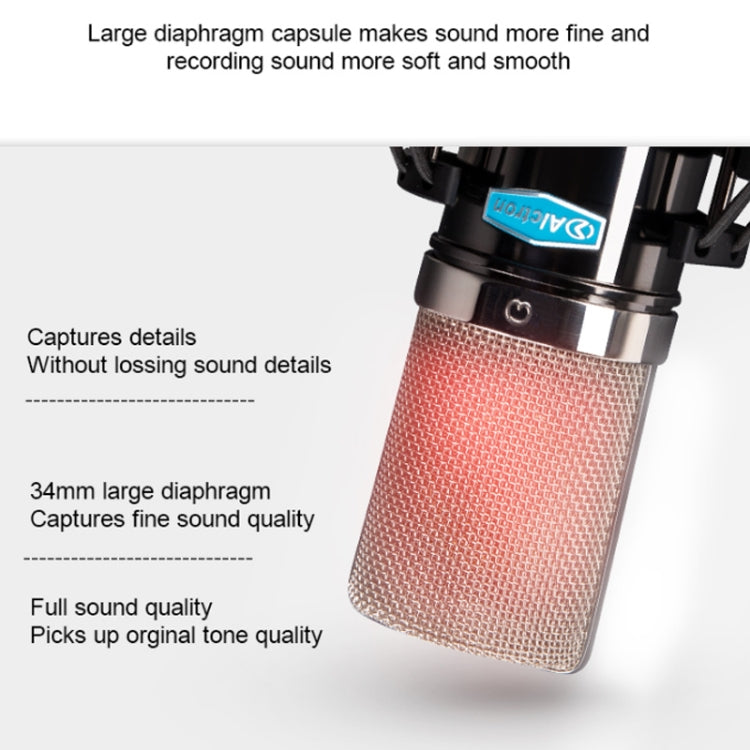 Alctron CM6 Lite Large Diaphragm Condenser Microphone, Desktop Microphone for Recording Computer