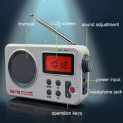 Radio portatile retrò SY-8801 con schermo LCD HD